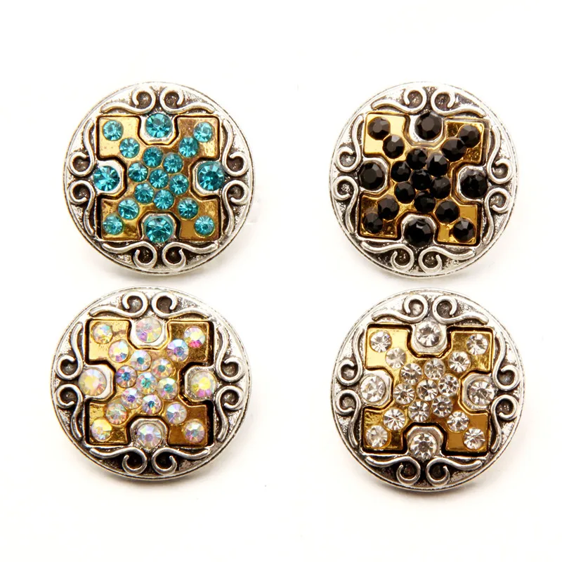 Металлические кнопки с золотым и серебряным покрытием подходят для браслетов 18