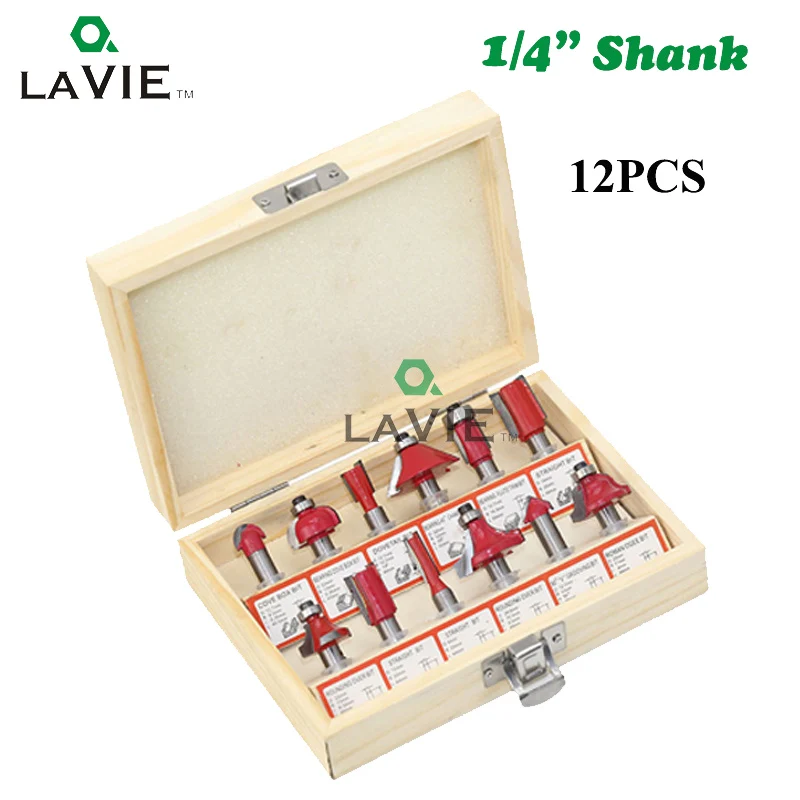 LAVIE 12 шт 15 1/4 &quotфреза Древесины Сверло с цилиндрическим хвостовиком карбида