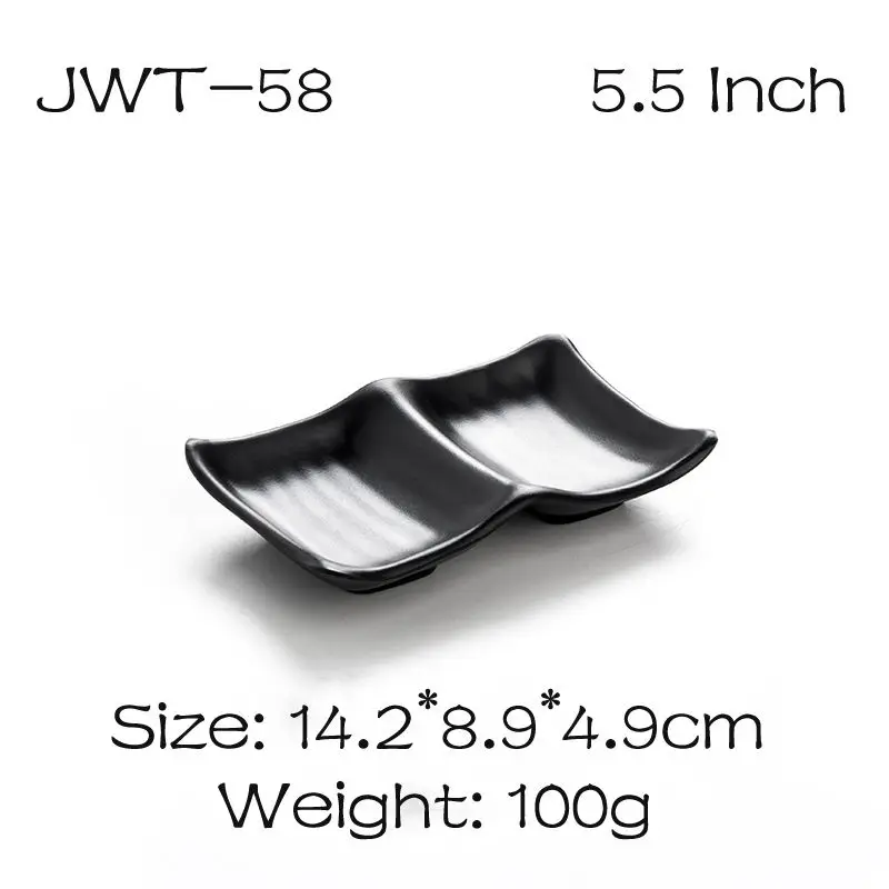 JW58 Вацло 1 шт., японские блюда с блюдцем, две коробки, тарелка для вкуса, имитация фарфора, А5, миамин, черная тарелка для закусок, три бара, окунутая тарелка - Цвет: JW58