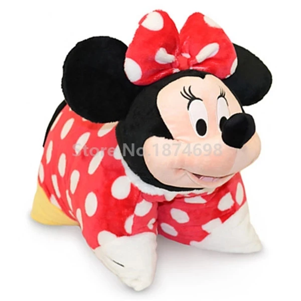 Minnie Милый ребенок Микки Минни Плуто собака стежка ИА Ослик древесный бульдозей лошадь плюшевая кукла-подушка мягкая игрушка подушка 50*35 см - Цвет: Minnie