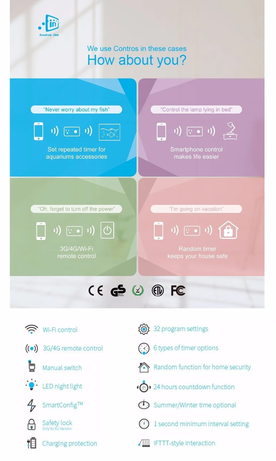 Broadlink SP3 cc розетка EU US SP Mini3 контроллер Smart Plug беспроводной WiFi Пульт дистанционного управления 16A/15A разъем питания IOS Android