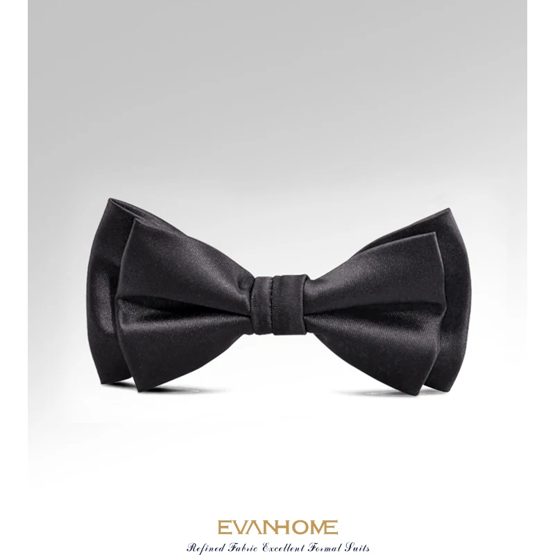 

New Fashion Bow Tie For Men Double Butterfly Knot Slim Solid Color Men's Bowties Necktie Business Floral with Gift Box