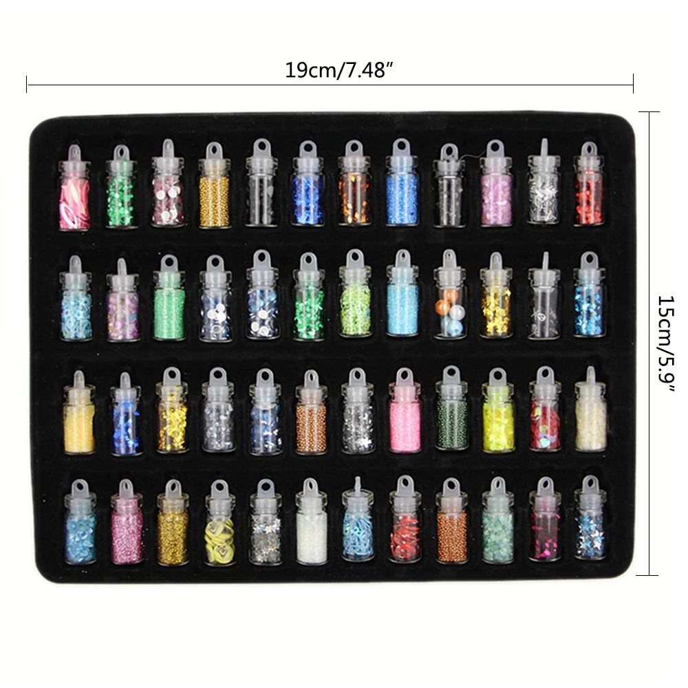 48 бутылок для украшения ногтей мини бусина хрустальные крошечные стразы s стекло