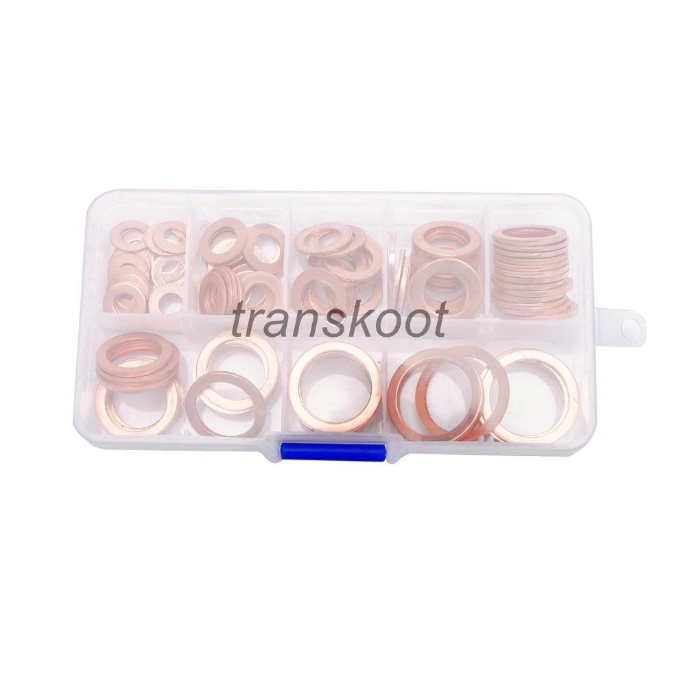 120 шт. медные латунные прокладки в ассортименте плоские шайбы набор