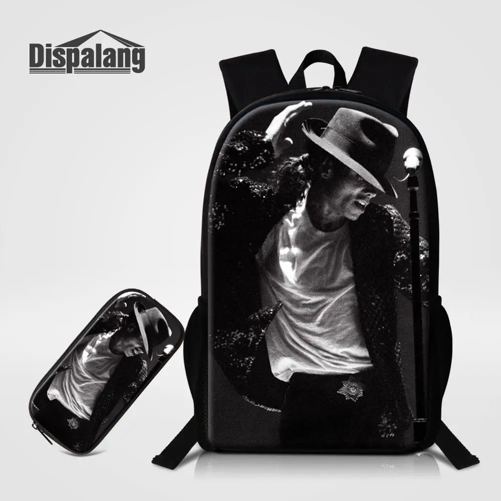 Dispalang 2 шт./компл. рюкзак Карандаш Чехол для учеников начальной школы; в стиле Майкла Джексона, школьные сумки для подростков Книга сумка Повседневное рюкзак - Цвет: Синий