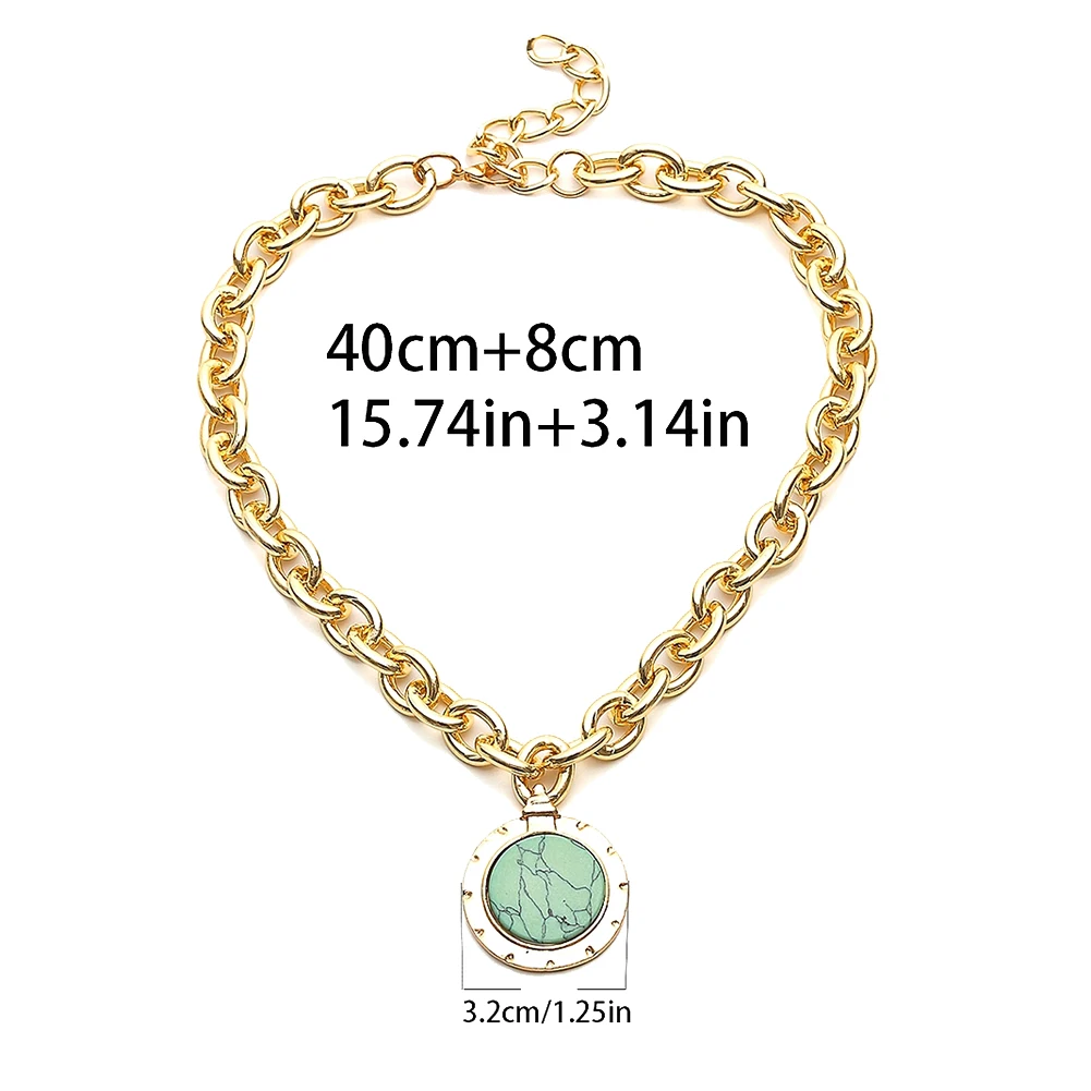 Горячее предложение! Женские винтажные Круглые Искусственные бирюзовые цепочки