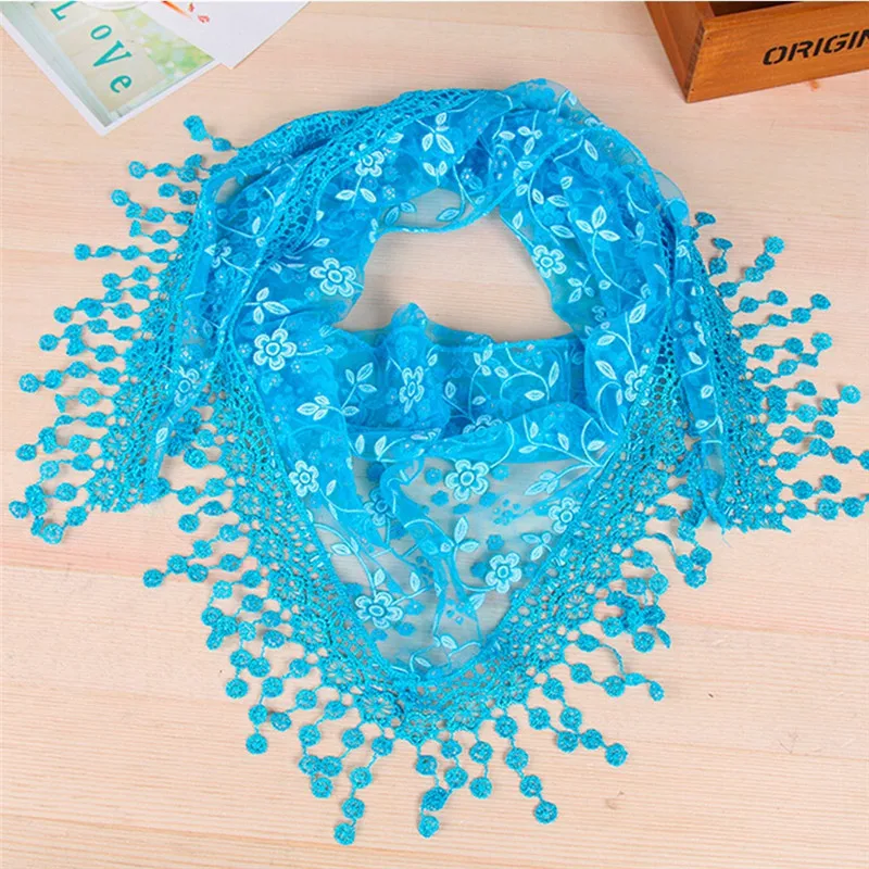 1 pcs Fashion Style Children Lace Scarf Triangular Crochet Design Lightweight Ladies Vogue Top Wrap Scarves |