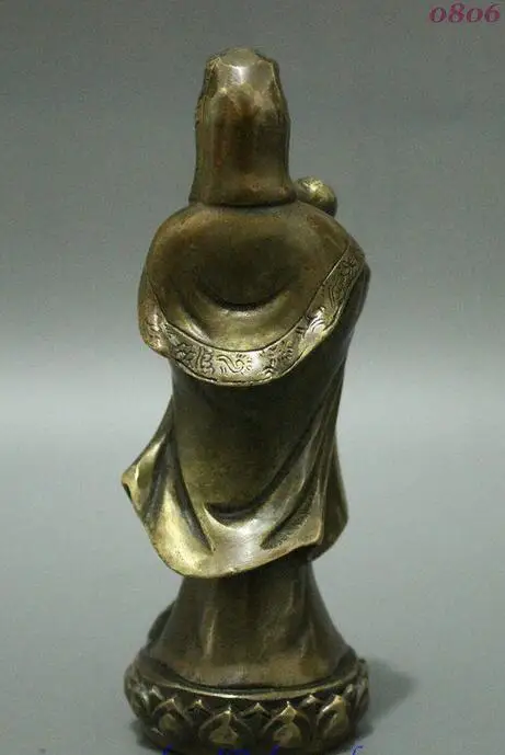 Chinese Bronze Copper Buddhism Songzi Guan Yin Kwan-Yin Goddess Buddha Statue | Дом и сад