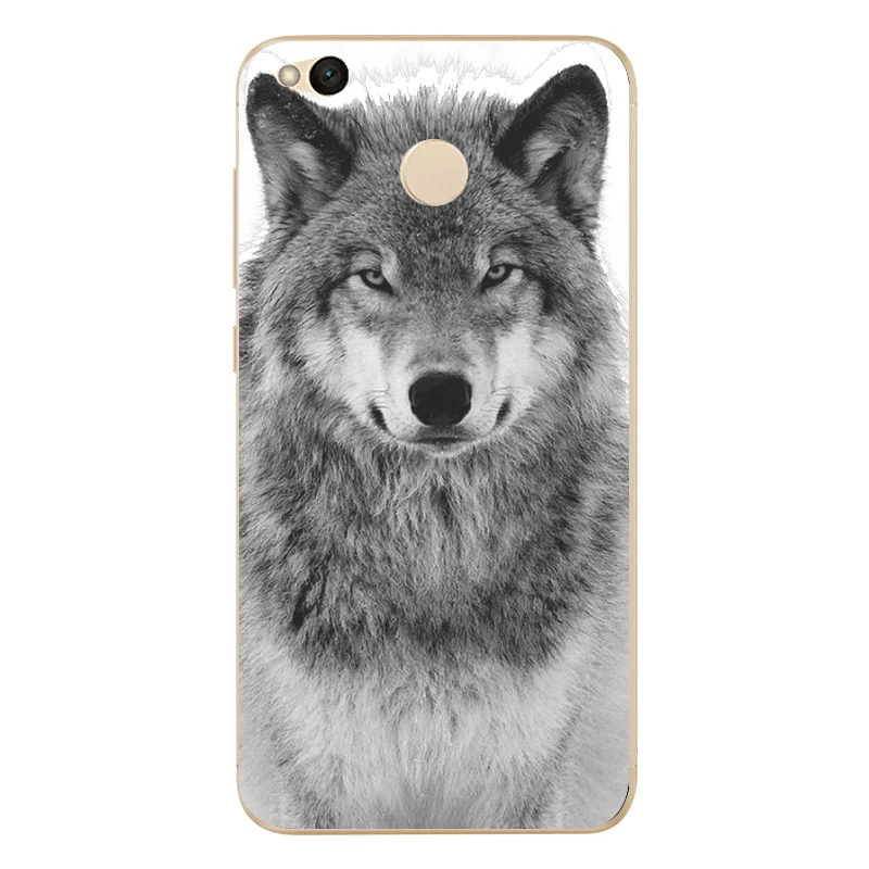 MLCRIYG Soft Phone Case For Xiaomi Redmi 4X TPU Coloful Tiger Wolf Painted Design Fundas B045 |