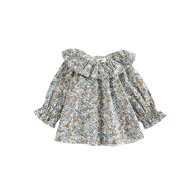 Весенняя одежда для малышей рубашка с цветочным принтом маленьких девочек топы