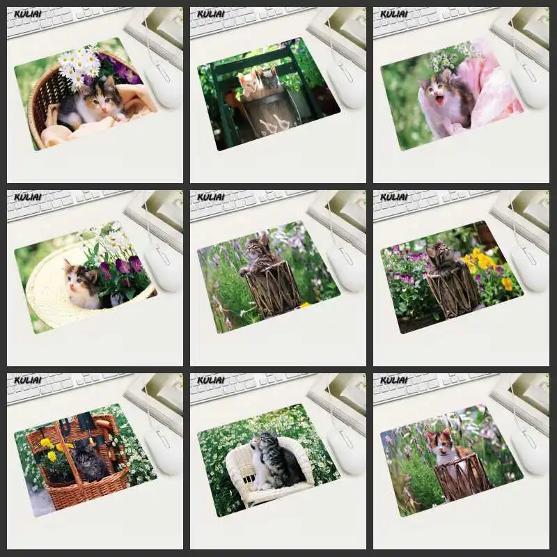 Коврик для мыши XGZ с милым котенком нескользящий прочный небольшого размера