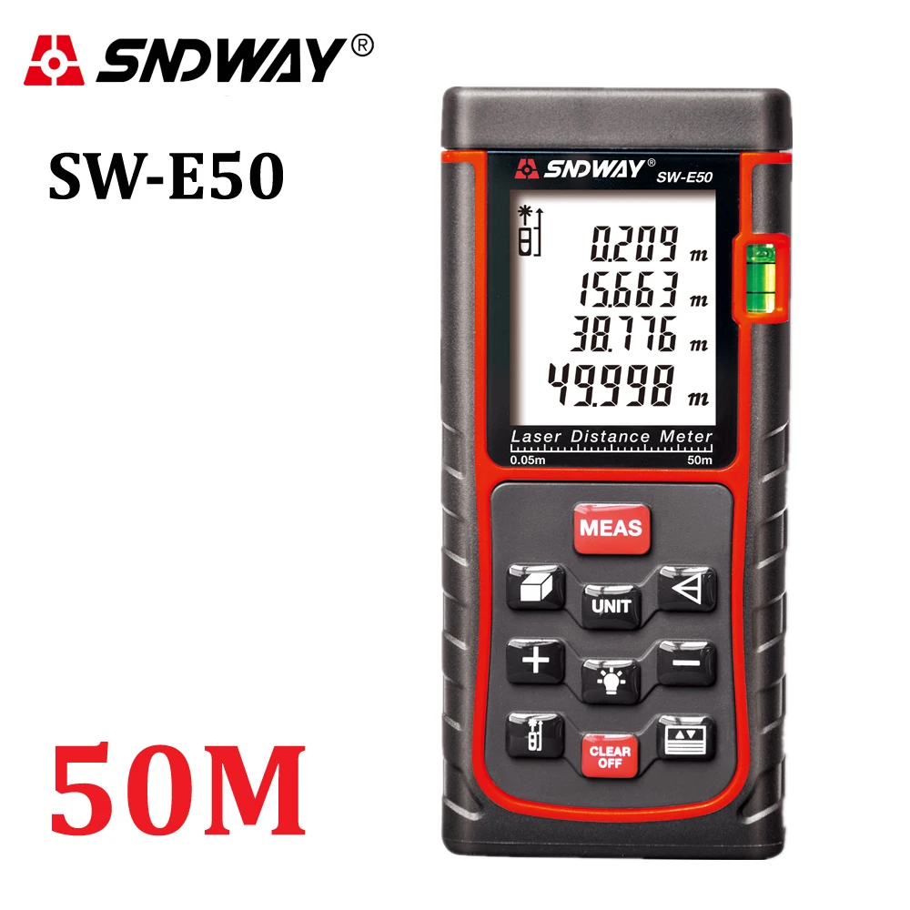 SNDWAY-E50 лазерный дальномер 50 м лазерный дальномер Рулетка RZ50 тестер зона-объем-угол инструмент