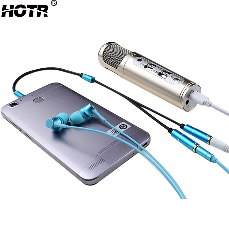 Earphone &amp Micphone Adapter 3.5mm Audio Aux 1 Male to 2 Female Headphone Extension Cable Connected Cord Y Splitter Laptop PC |