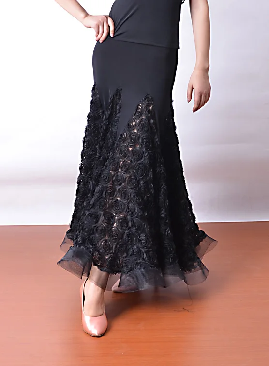 Черное женское платье юбки для фламенко сальсы юбка танцевальная одежда|ballroom dance