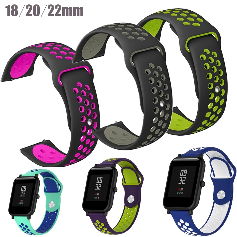 Ремешок для Amazfit Pace Smartwatch 20/22 мм совместимый с Galaxy Watch Active Garmin Vivoactive 3 силиконовый