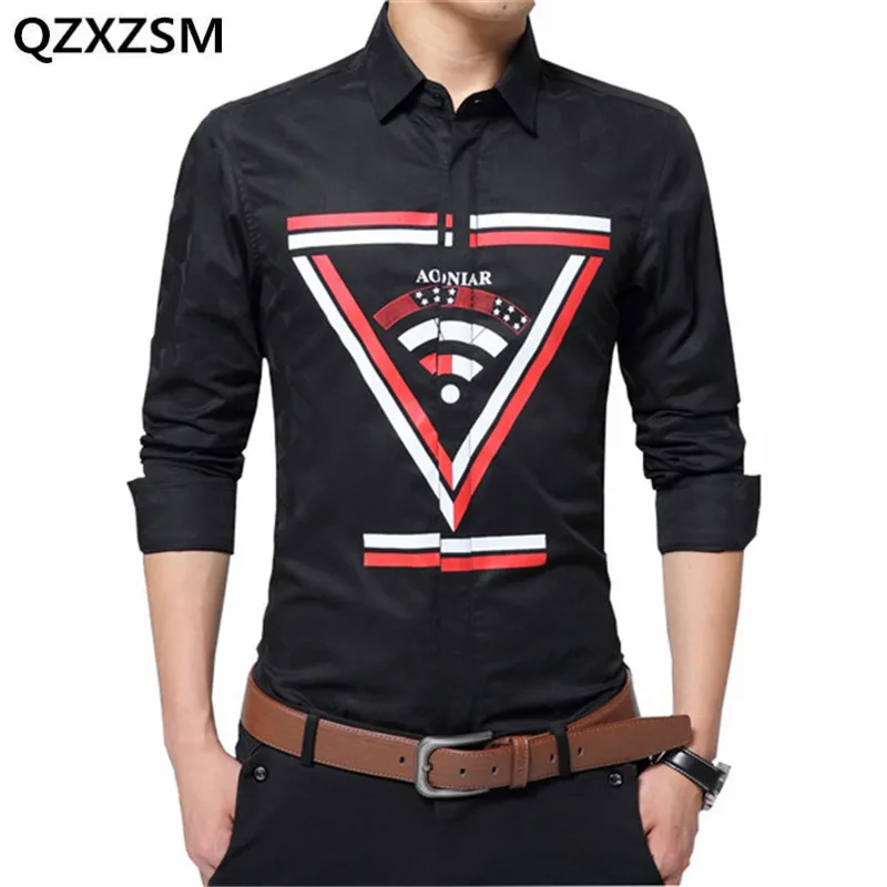 Qzxzsm 2017 Для мужчин Рубашки для мальчиков пошив Slim Fit M-5XL 100% хлопок Мужская одежда