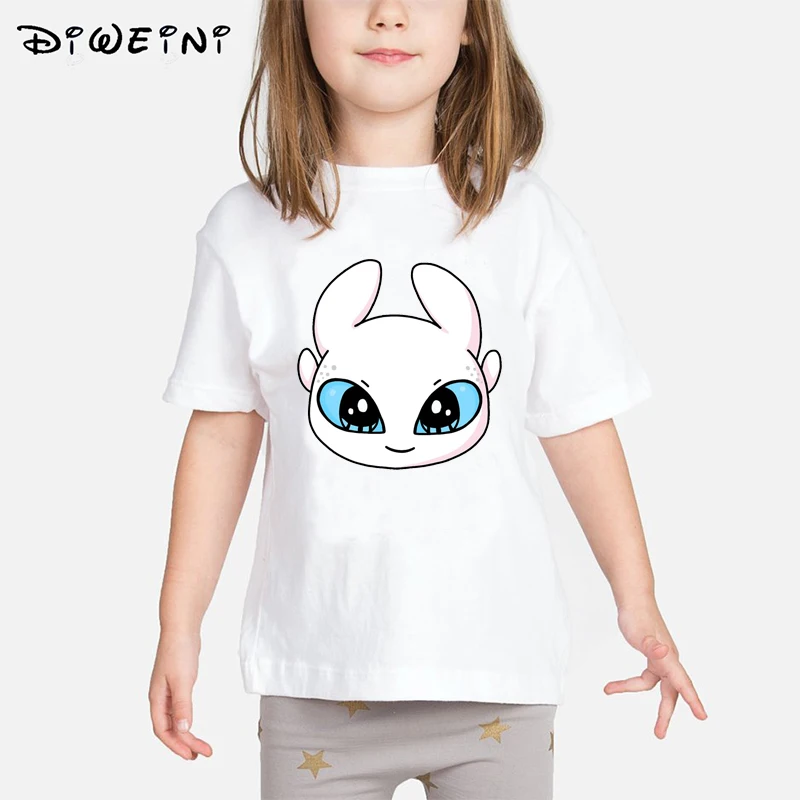 Футболки для маленьких девочек с принтом Беззубик и Ночная фурия Детская