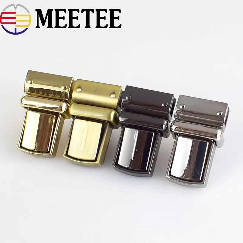 2/5 шт Meetee 3,5*5 см с металлическими заклепками; туфли-лодочки с поворотной блокировкой оснастки застежки застежка-Пряжка для Сумки из натуральной кожи кошелек сумки аппаратных аксессуаров сумка замки