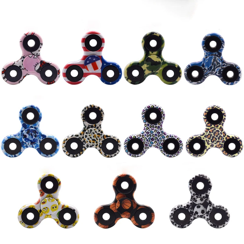 Разноцветный фиджет-Спиннер ручной Спиннер игрушки Пластик EDC Tri-Spinner Для аутизм ADHD для избавления от стресса и тревожности Спиннер игрушки
