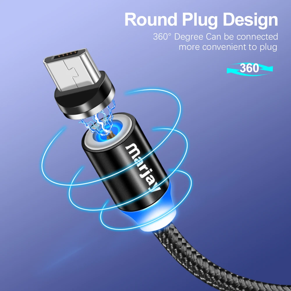 Магнитный usb кабель Marjay Type C для iPhone 1 м 2 зарядный быстрой зарядки кабели телефонов
