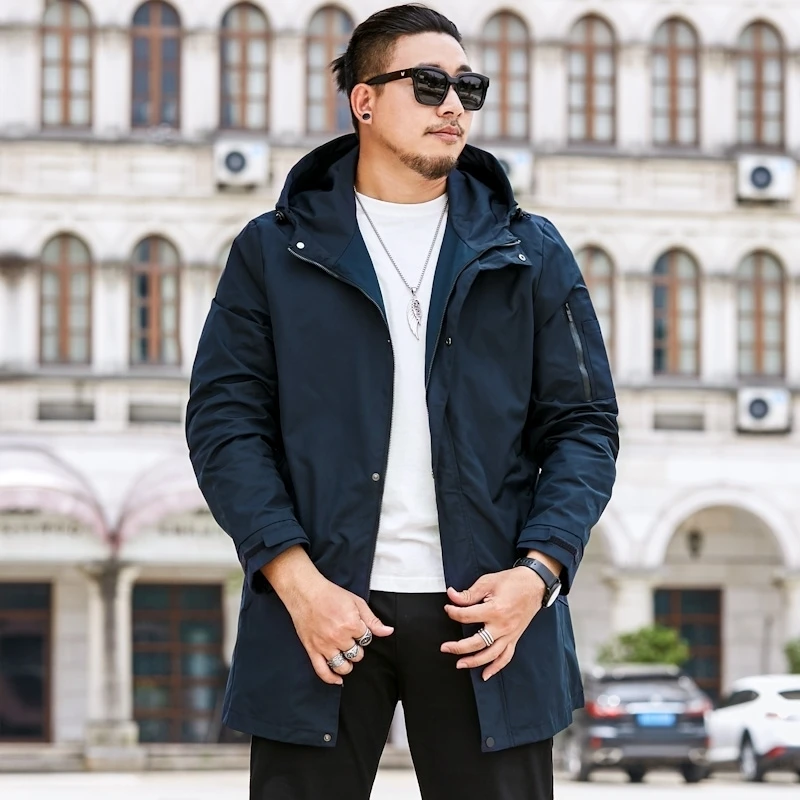 Плюс размер 8XL 7XL новая весенне-осенняя мужская модная верхняя одежда ветровка