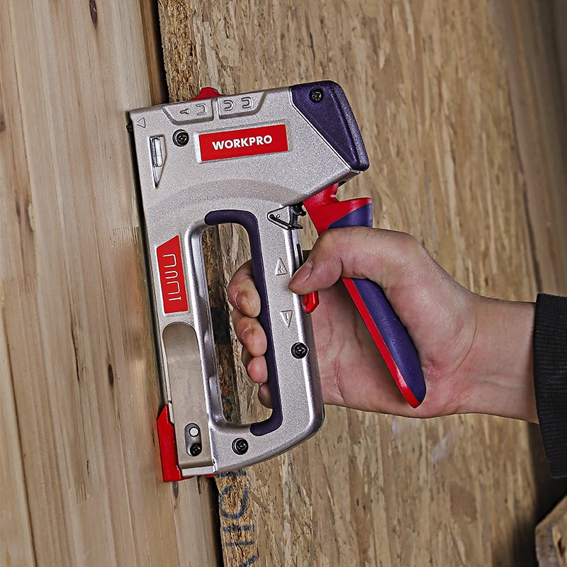 WORKPRO 4 в 1 сверхмощный штапельный пистолет для DIY мебель для украшения дома руководство для степлера гвоздь пистолет с 4000 скобы гвоздильщик