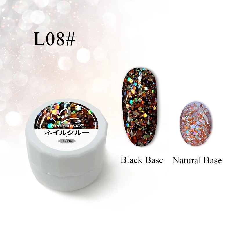 Diamond glitter L08 Алмазный Блестящий Гель-лак для ногтей Профессиональный 3D Алмазный УФ-светодиодный впитывающий Блестящий Гель-лак базовое верхнее покрытие - Цвет: Diamond glitter L08