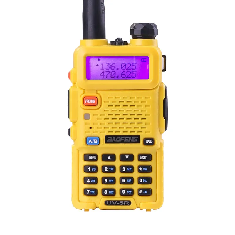 baofeng 5r uv 5r иди и болтай Walkie Talkie “иди и УКВ портативной рации двухстороннее Ham радио приемопередатчик UV-5R портативная uv5r 2-передающая радиоустановка - Цвет: Yellow