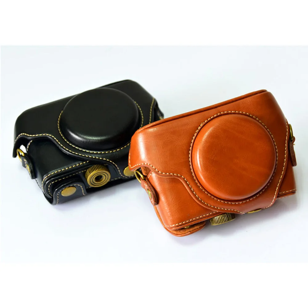 Высококачественный чехол для камеры из искусственной кожи PU для Sony RX100 RX100II RX100III M2 M3 II III IV V с ремешком, 3 цвета.