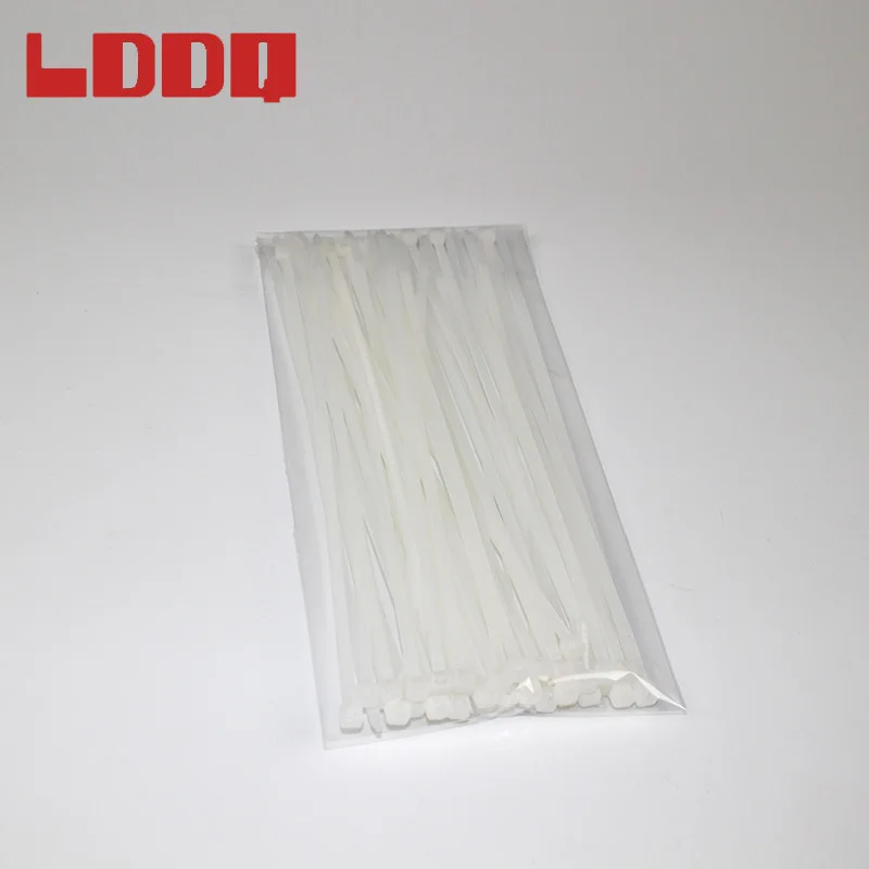 Самоблокирующиеся пластиковые нейлоновые кабельные стяжки LDDQ 250 шт. черно-белые