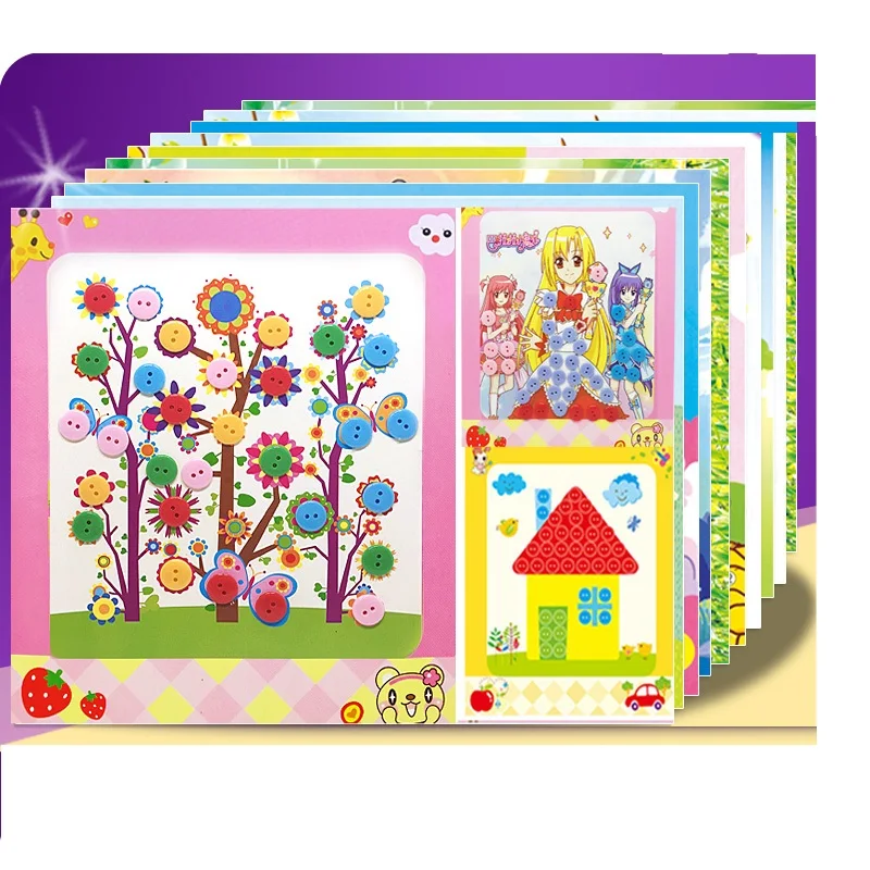 Наклейки на кнопки 12 шт./лот пазлы ручная работа игрушки для детей|Поделки своими