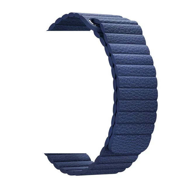 Blue Ремешок для наручных часов Apple Watch S1 2 3 4 черный кожаный ремешок с магнитной застежкой спортивный ремешок для наручных часов 38 40 42 44 мм - Цвет ремешка: Blue