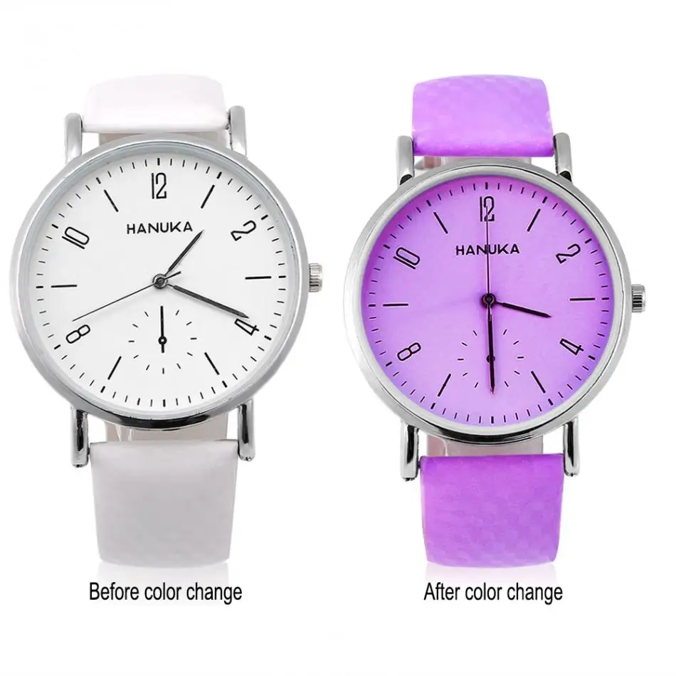 Часы меняющие цвет на Саншайн Модные Аналоговые кварцевые часы с ремешком из