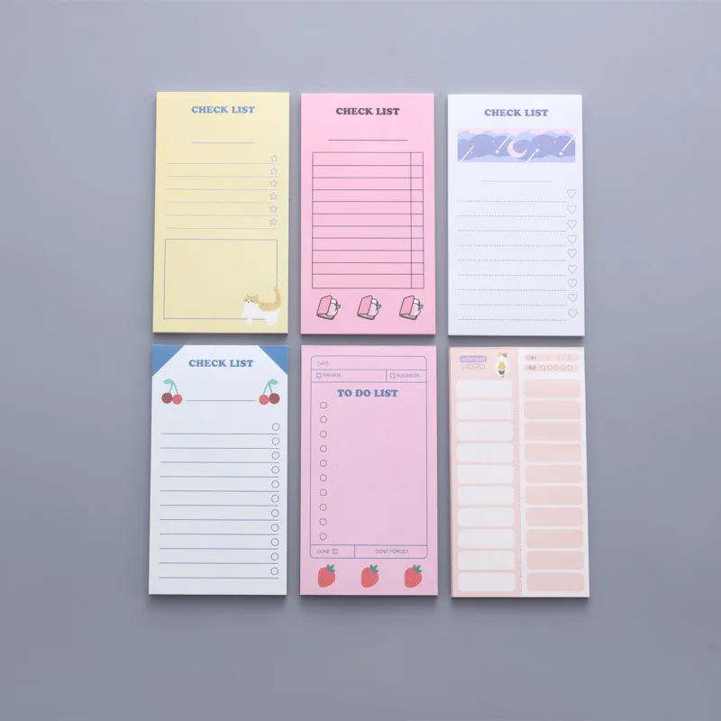 

Kawaii Stationery Korean Memo pad Student Portable Notepad School Office Supplies Check List Sticky Notes Escolar papelaria