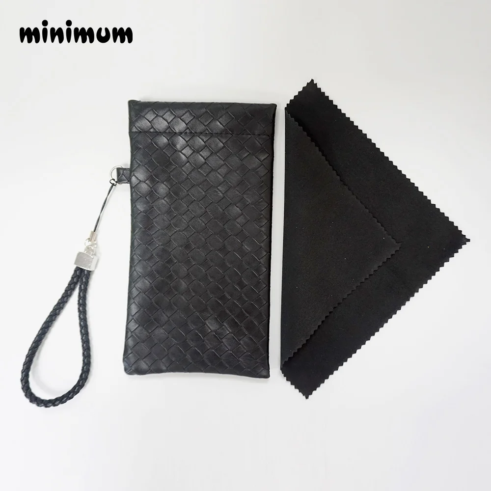 1 case and 1 cloth Минимальный светильник PU кожаный чехол для солнцезащитных очков Мягкий Чехол для очков черные мягкие очки с 1 шт. ткань для очков - Цвет: 1 case and 1 cloth