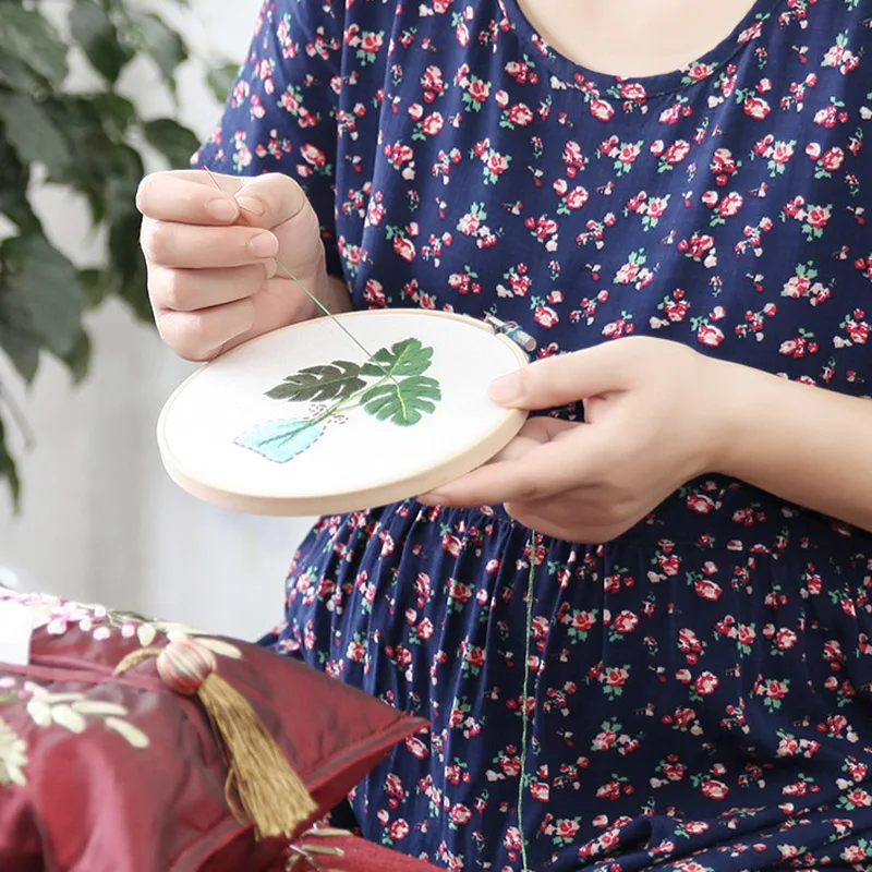 Flower Plant Handmade Embroidered Material Creative Embroidery Materials Package DIY Manual Crafts Cloth Kit Pack | Дом и сад