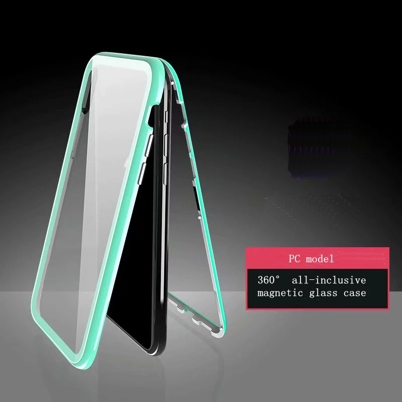 10 шт. роскошный Магнитный флип-чехол для iPhone X XS XR 7 8 Plus 11 11 Pro MAX PC Border прозрачная задняя крышка из закаленного стекла