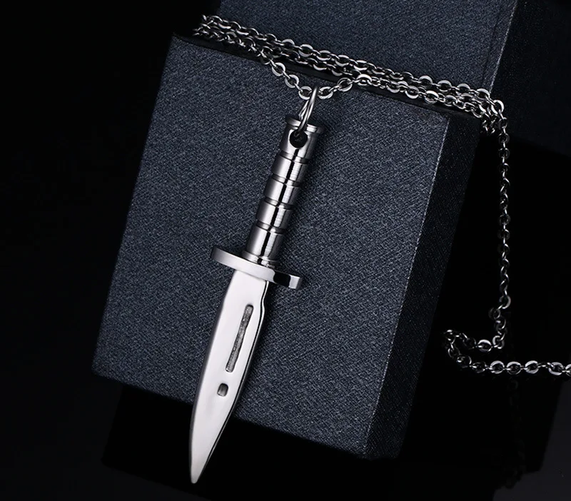 Модный милый мини кулон с ножом для мужчин и женщин из нержавеющей стали 316L