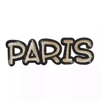 2pcs gold sequins paris patches for clothing bags t shirt iron on patch fashion decoration appliques