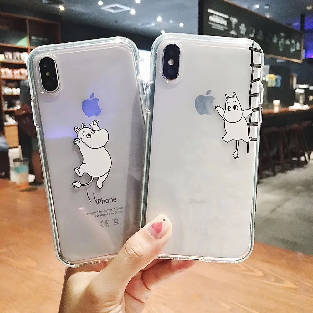 Японский милый Аниме Doraemon Moomin Красочные края чехол для телефона для iphone 11 pro X XS Max Xr 7 8 6 6s plus прозрачный мягкий силиконовый чехол