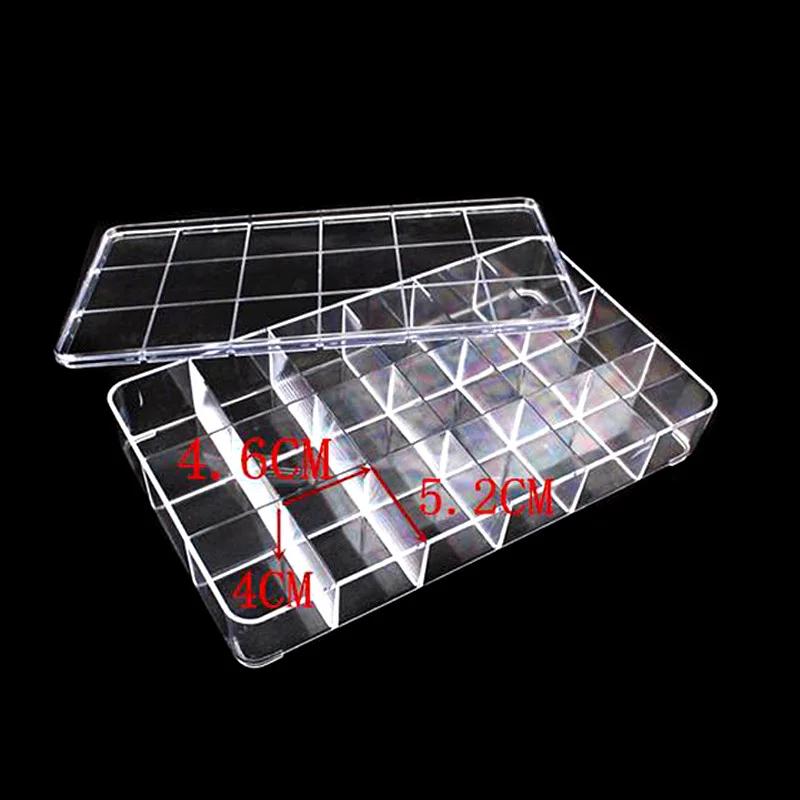 Прозрачная пластиковая коробка 18 ячеек 28 7x16 5x4 8 см|box case|storage containerbox plastic |