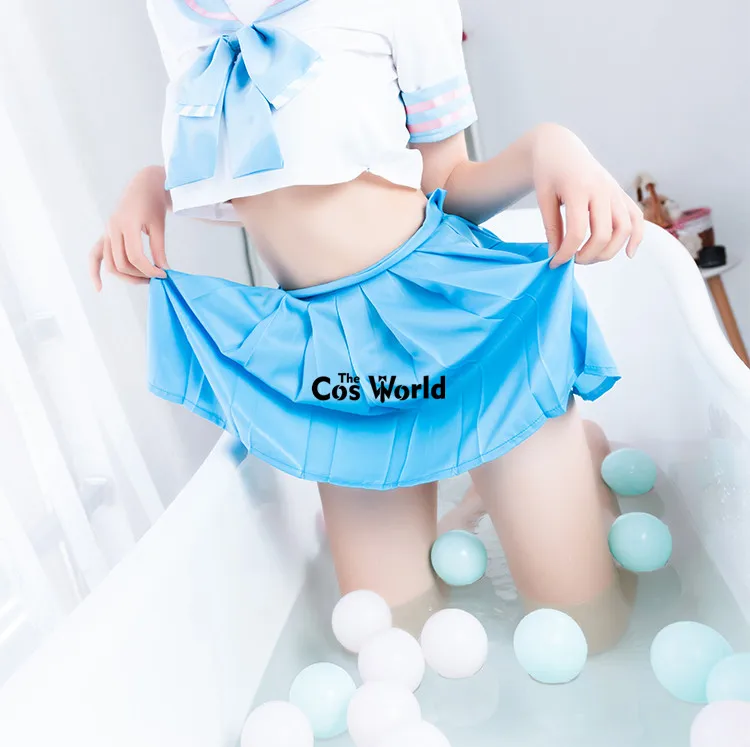 Re Zero Kara Hajimeru Isekai Seikatsu Ram Rem JK школьная форма костюм моряка топ платье наряд Аниме