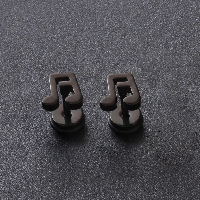 Изящные Модные маленькие милые музыкальные нотки титановый гвоздик серьги