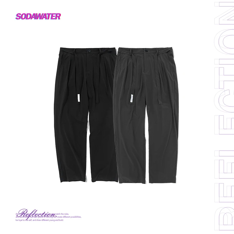 

SODA WATER Loose Fit Straight Pants Full Length Korean Japanese Style Casual Streetwear Pants Long harem pants women 9330S