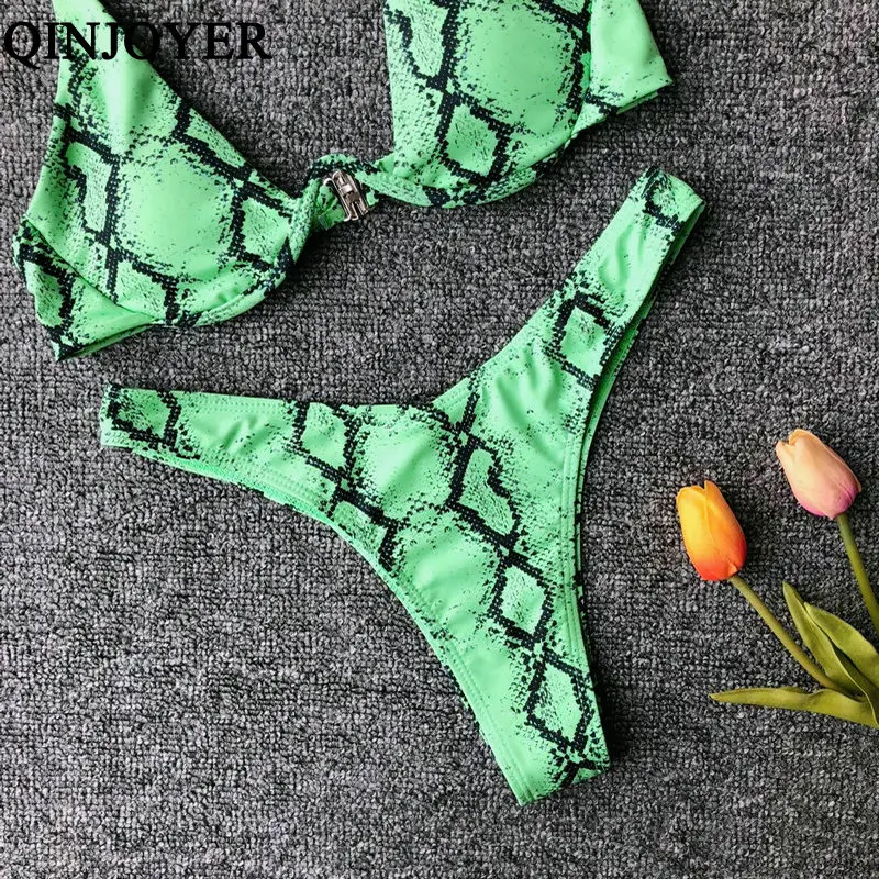 QINJOYER сексуальный купальник на бретельках комплект бикини женский с пуш-ап 2019