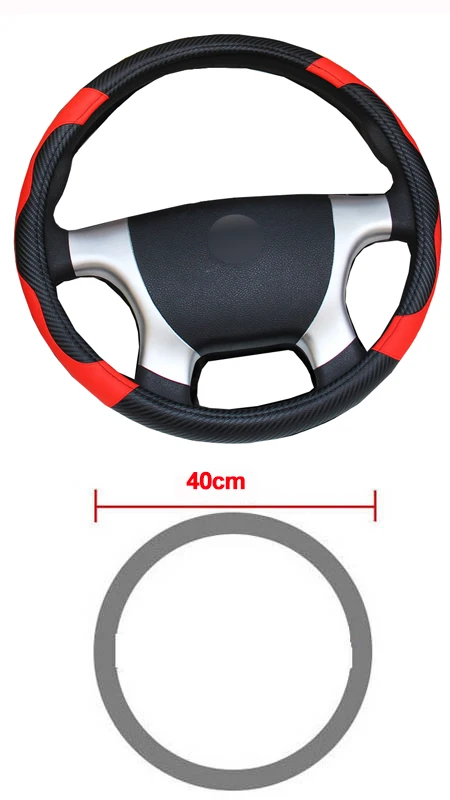 40CM Чехол рулевого колеса автомобиля Funda Volante для 36 38 40 42 45 47 50 см Stuurhoes Оплетка на руль Volant защита автомобиля - Название цвета: 40CM