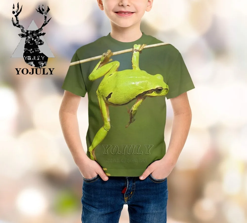 YOJULY/детская одежда с 3d принтом в виде лягушки для маленьких мальчиков и девочек-подростков детская футболка горячая Распродажа, модные футболки Modis с круглым вырезом, A252