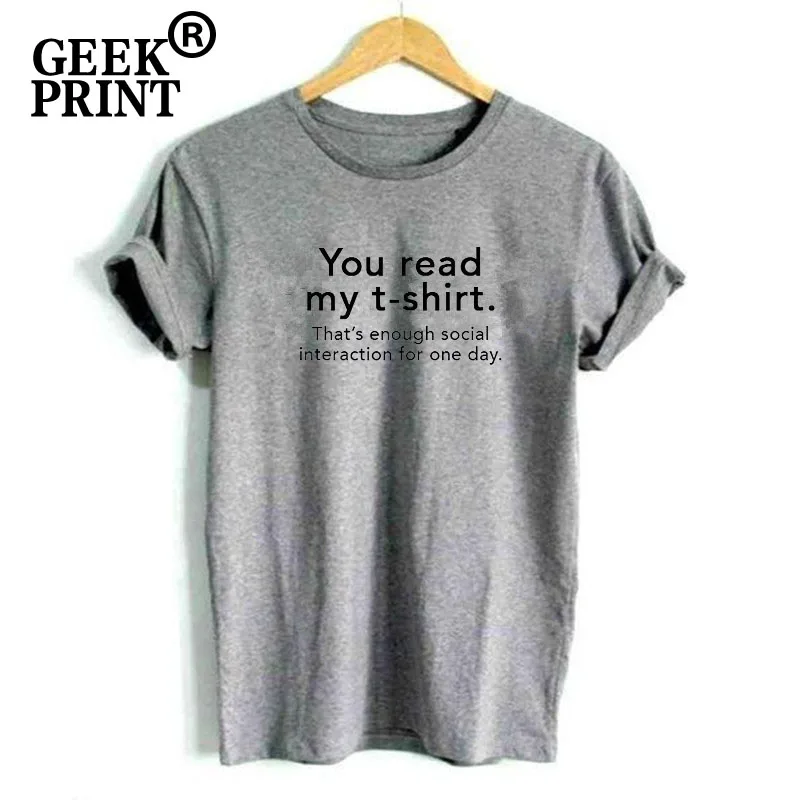 Женские топы YOU READ MY T-Shirt that's Previous SOCIAL INTERACTION FOR ONE DAY T Shirt Top Lady Tees Gifts | Женская