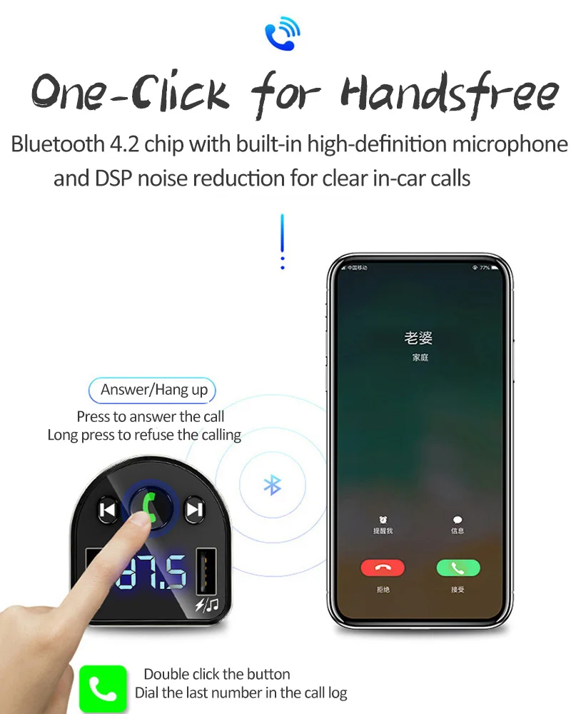 VR робот fm-передатчик Bluetooth Автомобильный mp3 плеер беспроводной автомобильный комплект громкой связи аудио FM модулятор с 5 В 3.1A двойной USB зарядное устройство