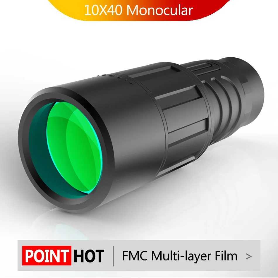 10X40 монокулярный телескоп HD BAK4 Telescopio Zoom FMC Профессиональный Prismatico ночного видения